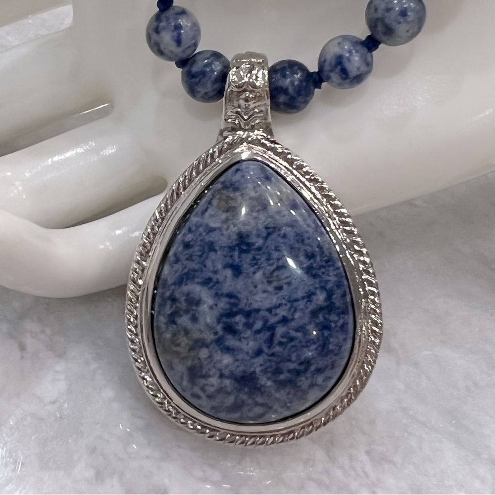 Blue Spot Jasper Pendant Necklace - Picture 3 of 9